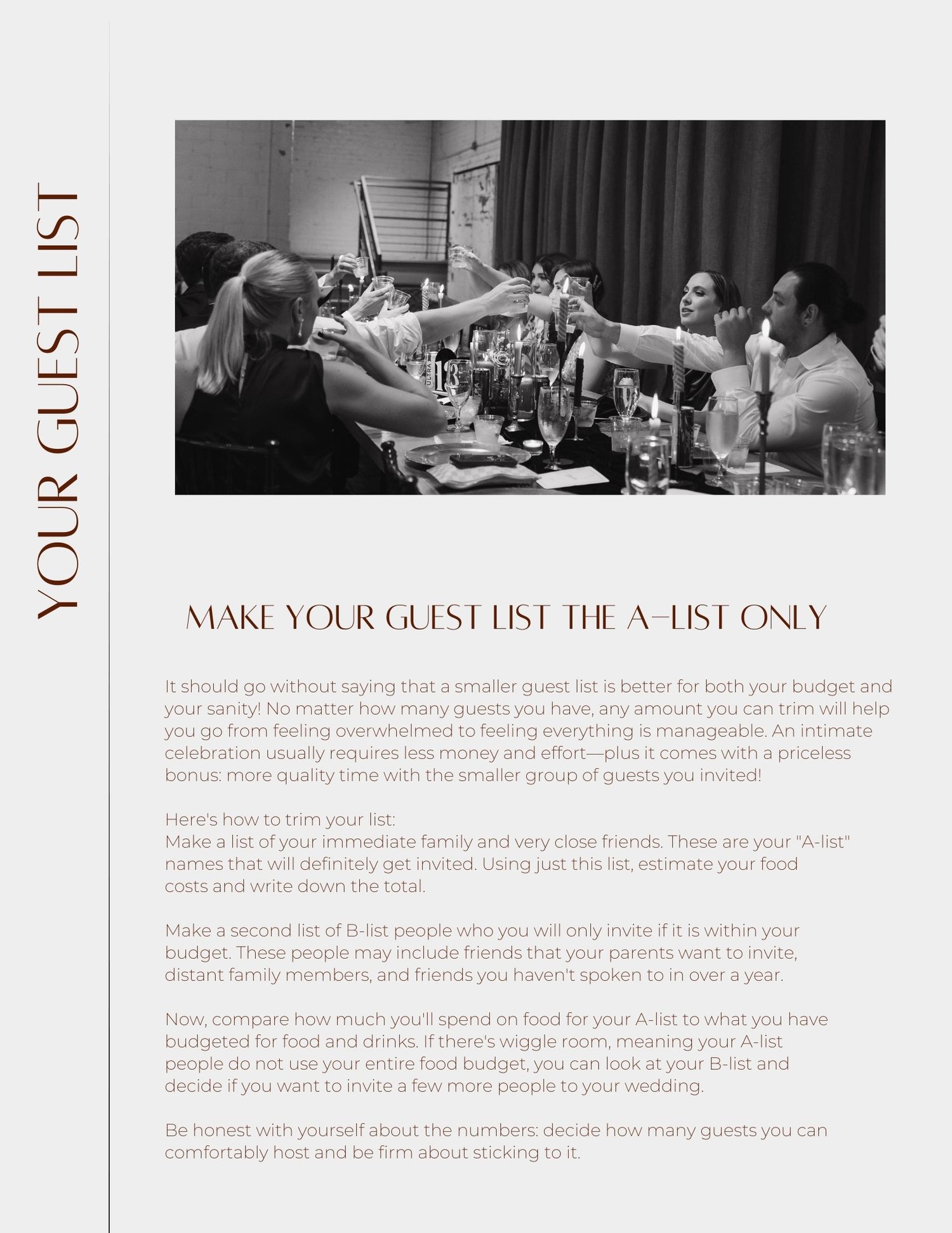 A collage of black and white photos showing people gathered at tables in what appears to be a restaurant or meeting space.