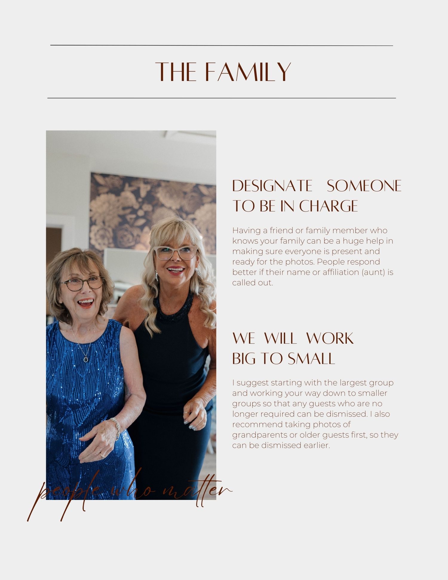 A collage of website design mockups featuring elegant typography and layout for a family business theme.