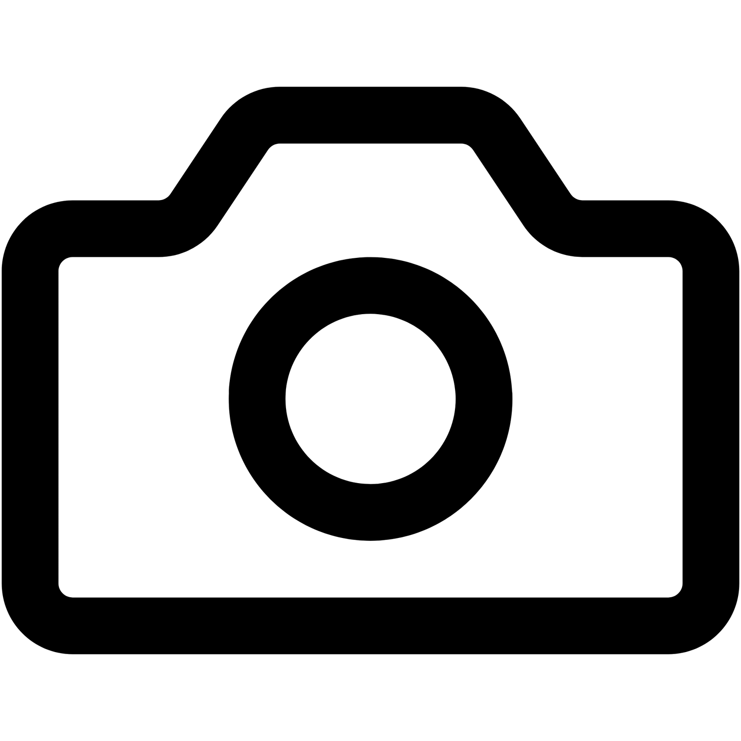 Black and white camera icon with a circular lens, representing photography or image capture functionality.