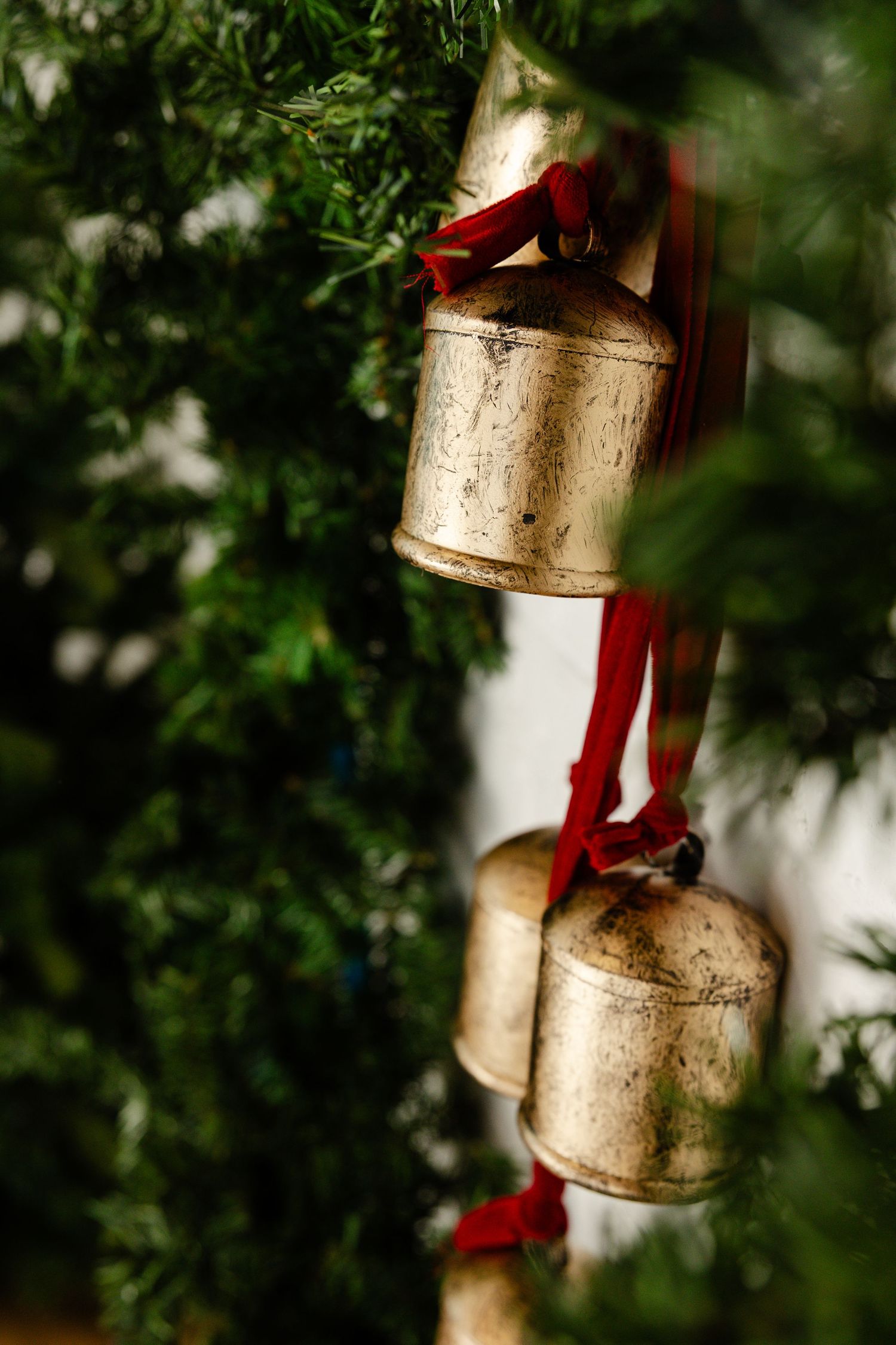 bells hanging from wreath