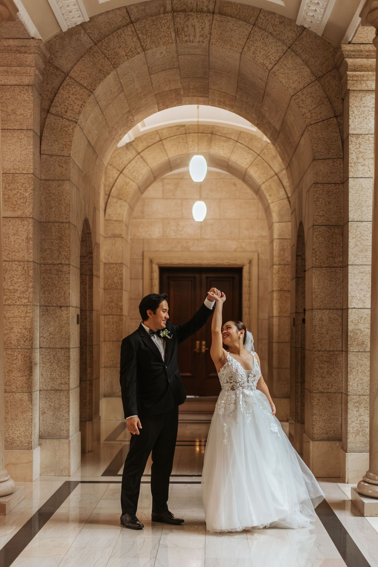 bride and groom dance