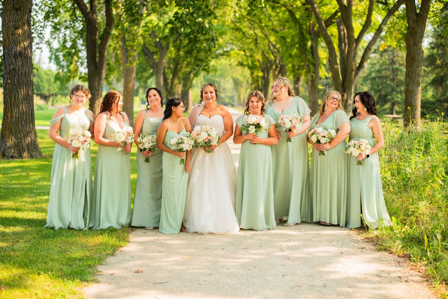 Bride with wedding party