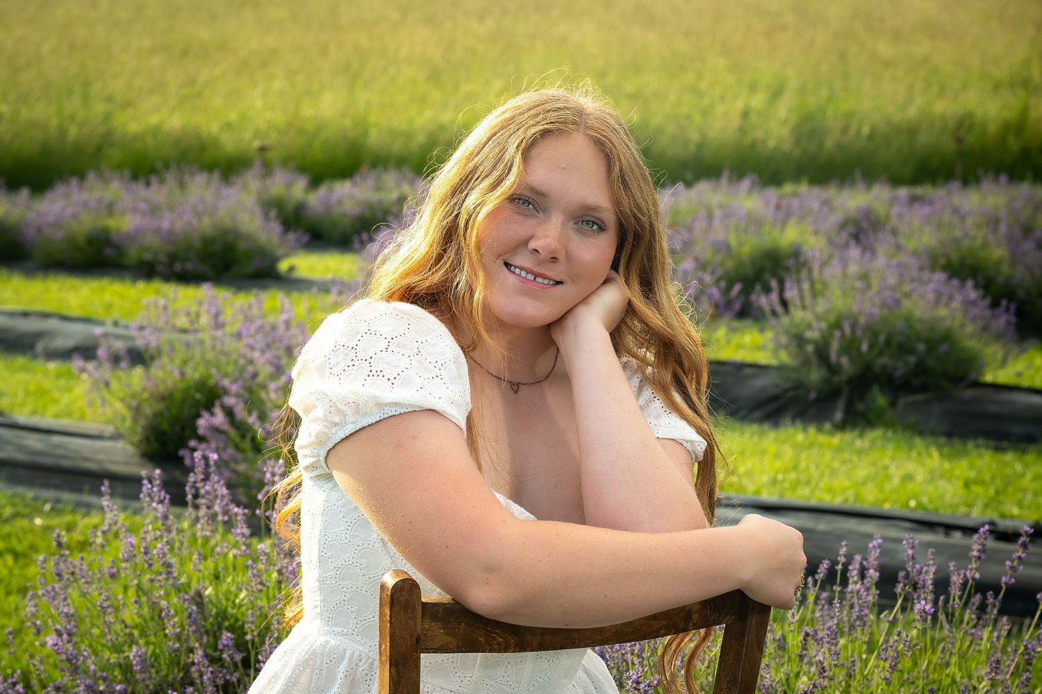 Candid summer portraits taken in a blooming lavender field.