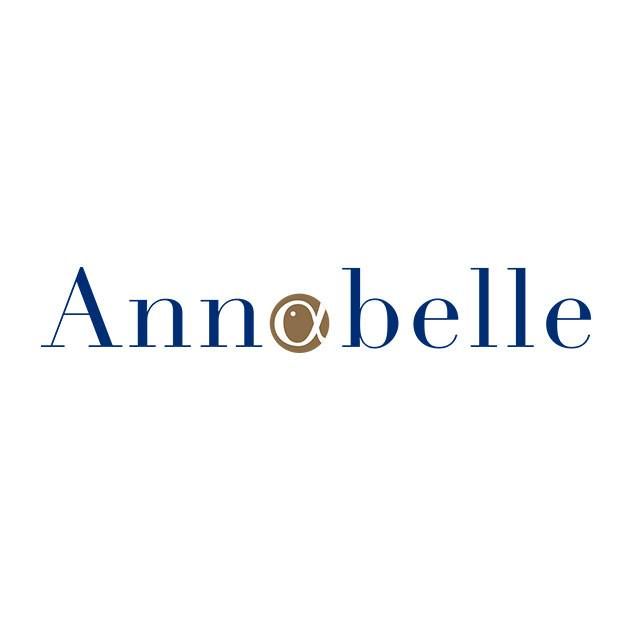 Annabelle hotel elegant logo in blue and gold typography on white background.