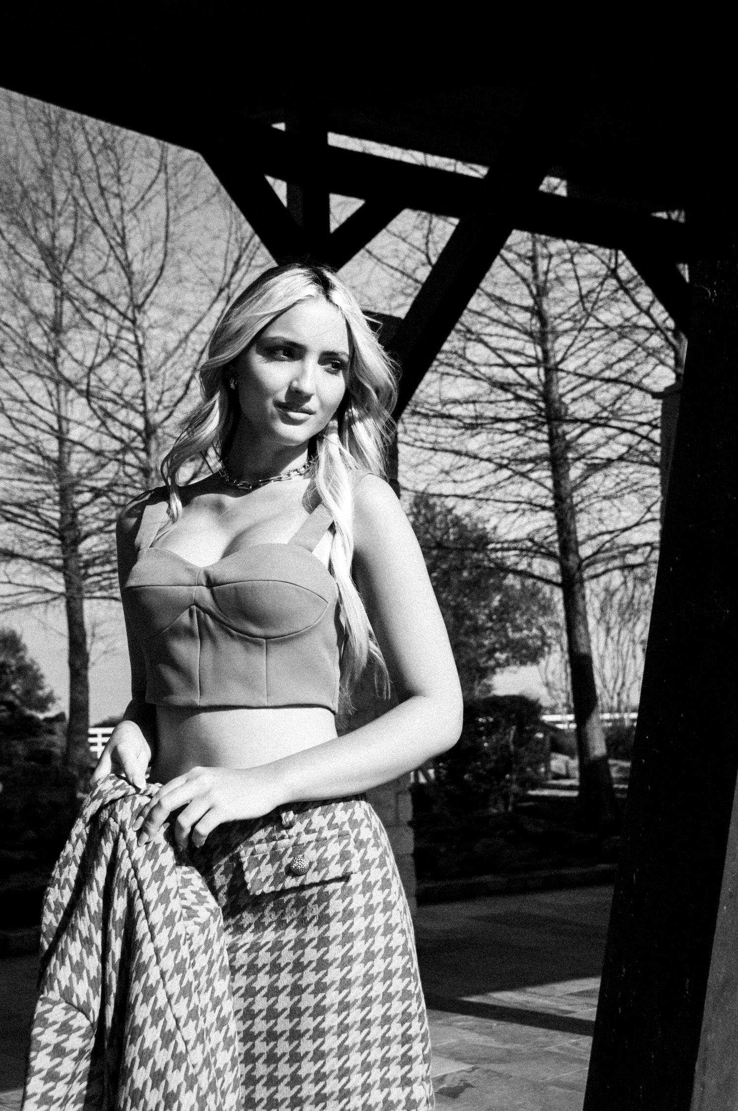 Black & White Fashion portrait shoot with female model and former Miss Teen Texas Bella Harvey in College Station, Texas