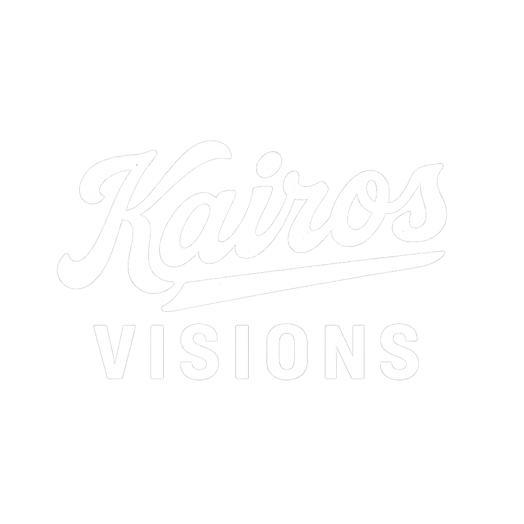 Faded white Katies Visions logo text design on a light background.