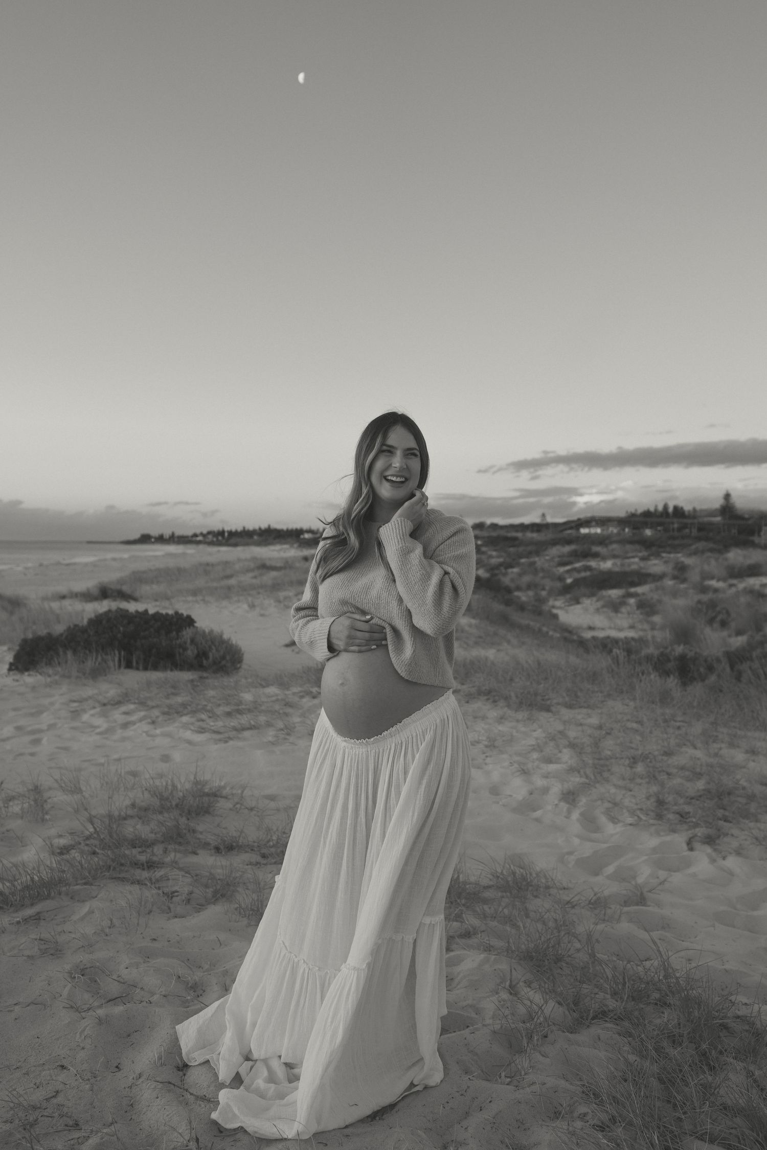 Perth Maternity Photographer beach photography - canning vale photographer, leighton beach, solo maternity beautiful bump, jumper pregnancy