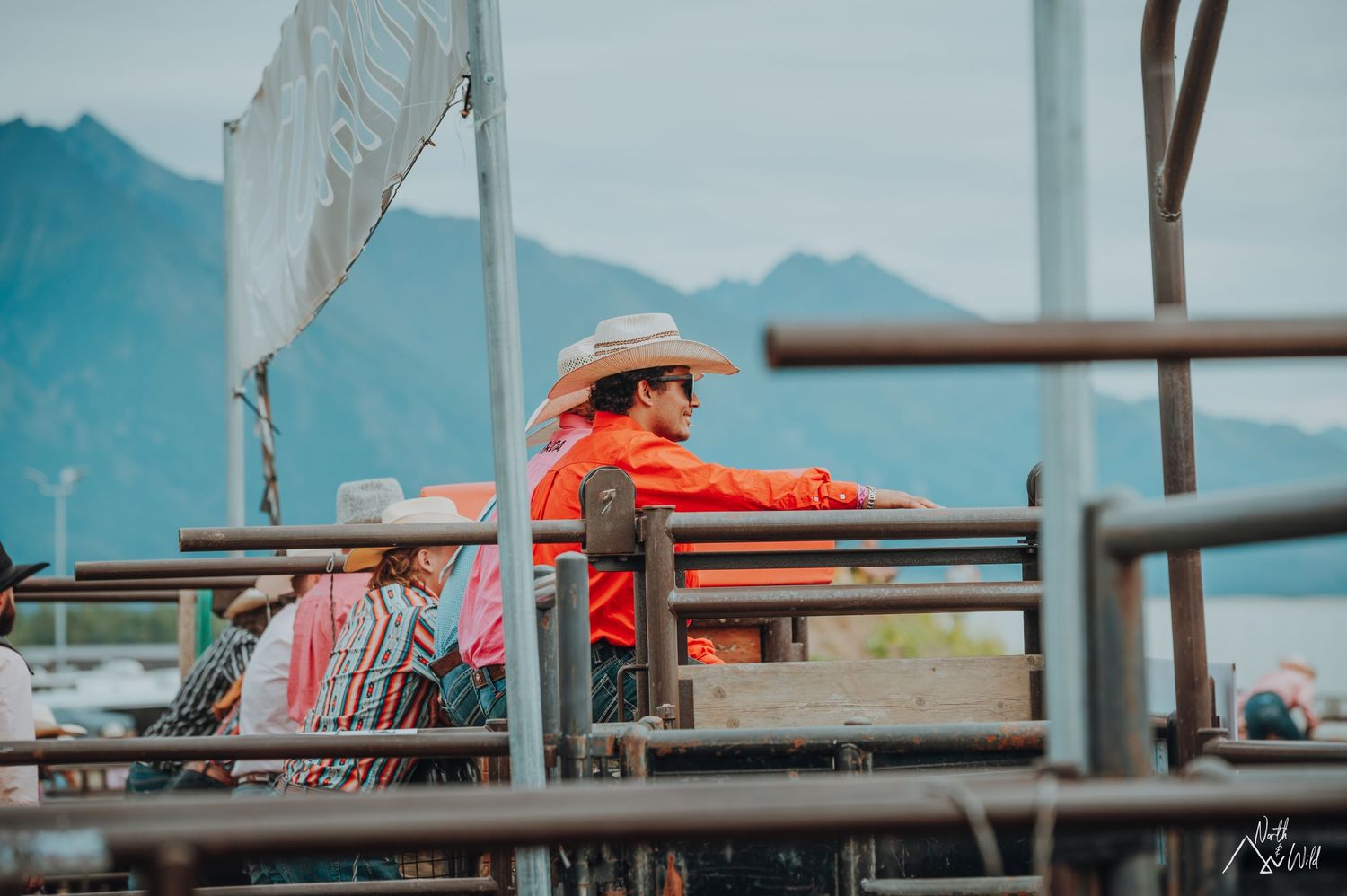 Rodeo Photographer captures Rodeo Alaska in Palmer, Image by North and Wild Bull Rider behind the chutes