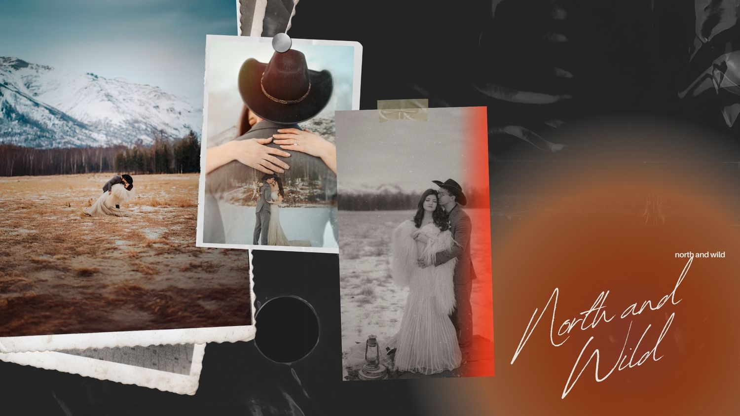 Vintage photo collage with film frames and handwritten text in warm tones.