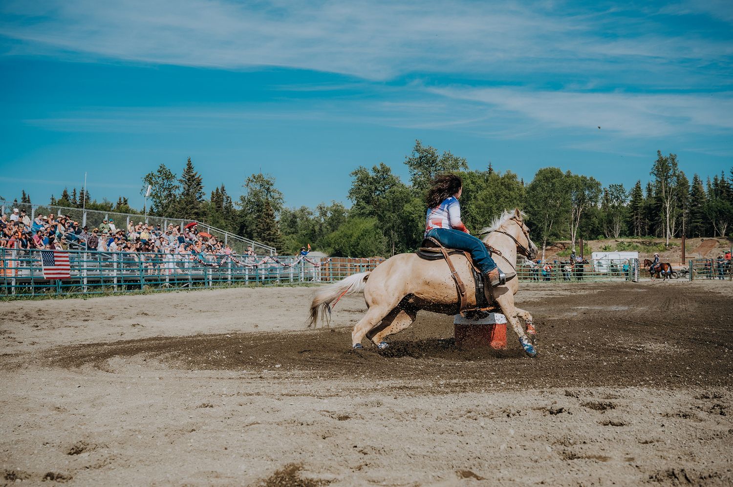 North and Wild capturing barrel racer in Ninichik Alaska
