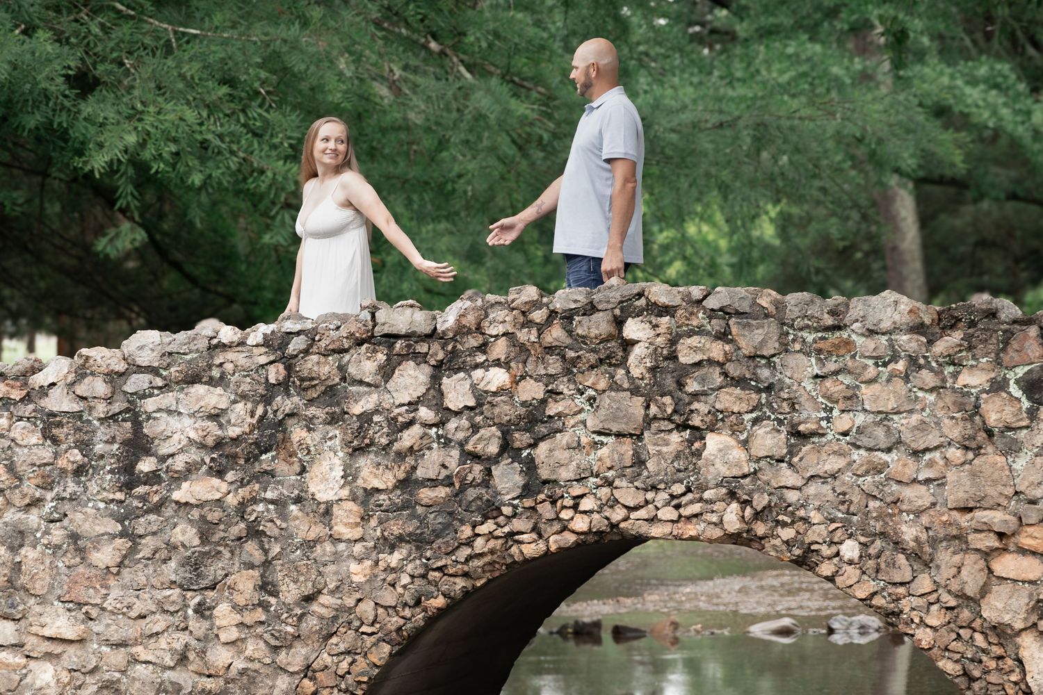 Couples session on rock bridge in Cedartown GA by Jessica M Cooper Photography LLC