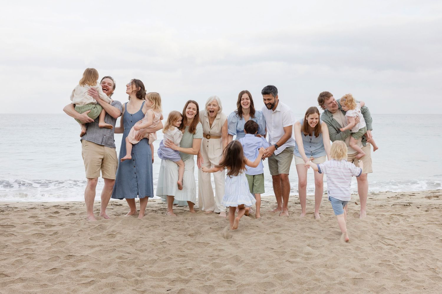 Sayulita extended family photography capturing a multigenerational family together on the beach.