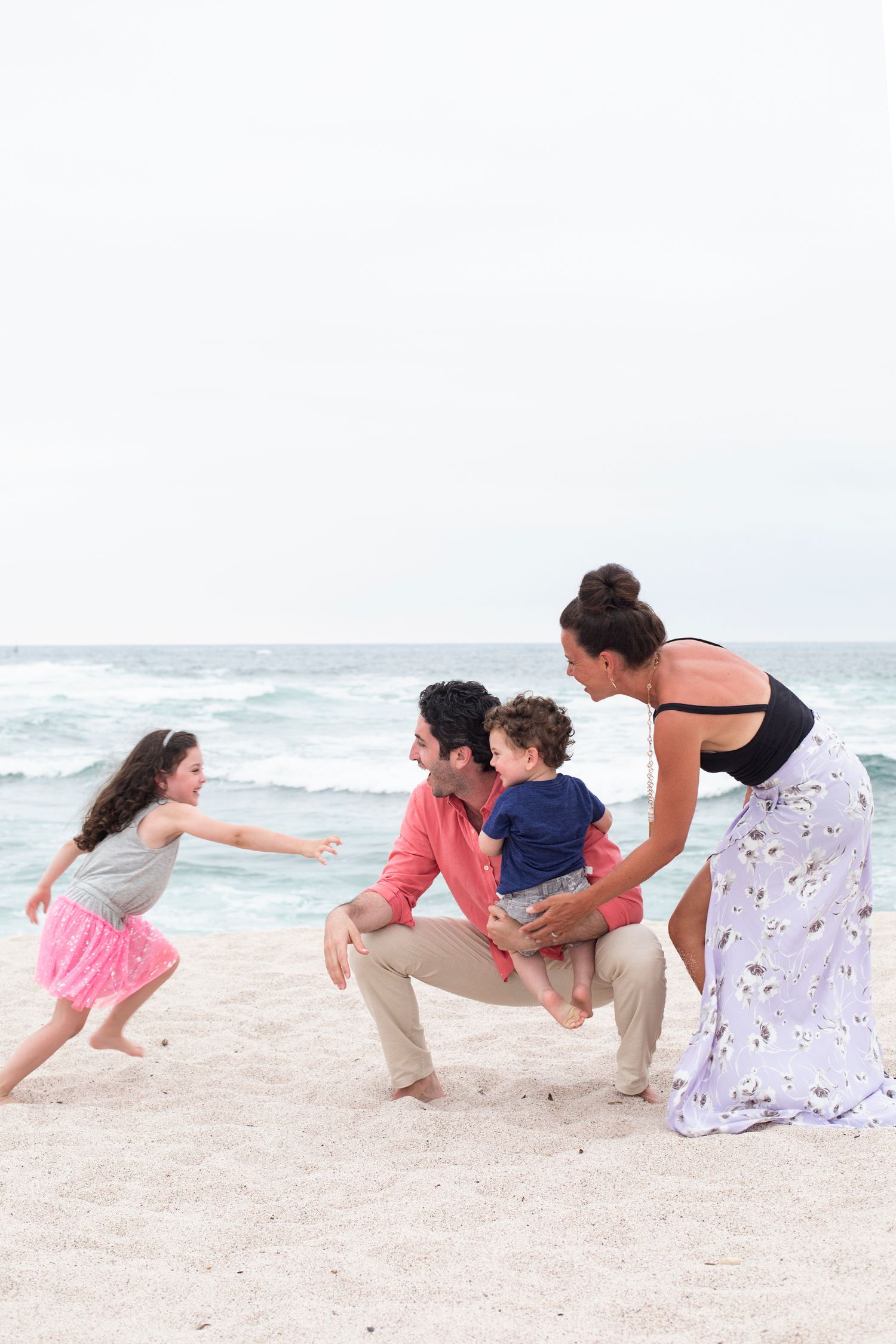 Family vacation photography at The St. Regis Punta Mita, Mexico, capturing beautiful beach portraits at sunset.