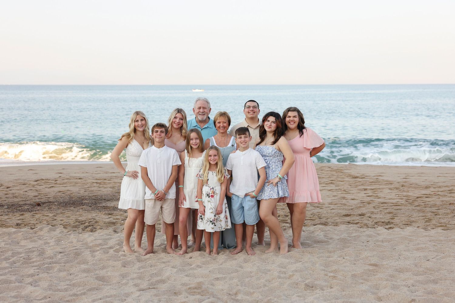 Extended family beach photography in Sayulita, Mexico, capturing relatives together for vacation portraits.