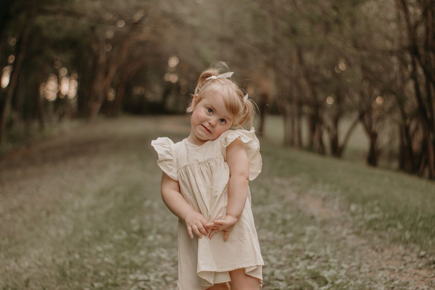 Little girl smiling during an outdoor family photography session in Northwest Indiana