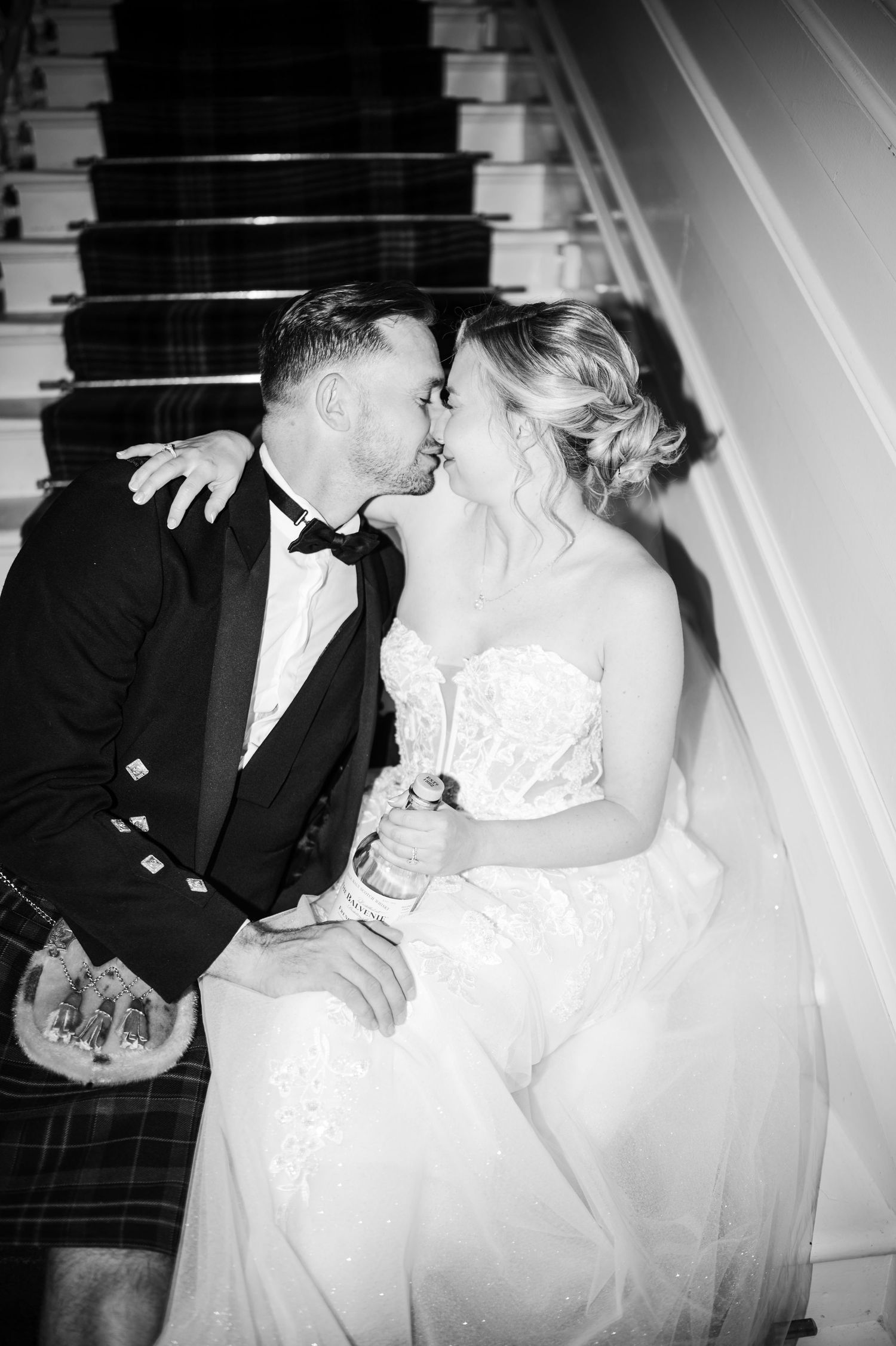 Aberdeen Wedding Photography. Black and white wedding photography sequence showing intimate moments.