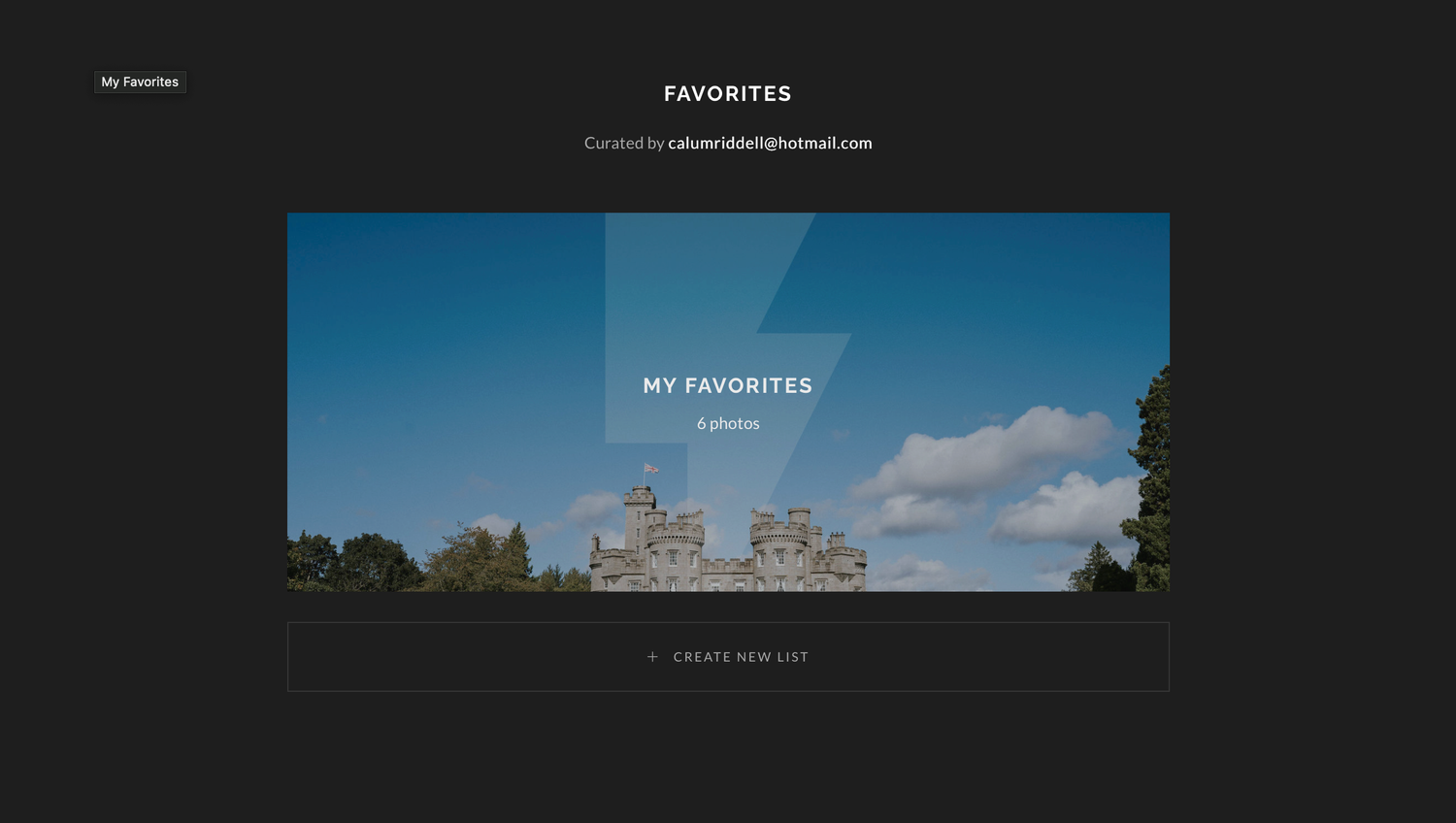 A dark website header design with navigation menu and typography elements against a black background.