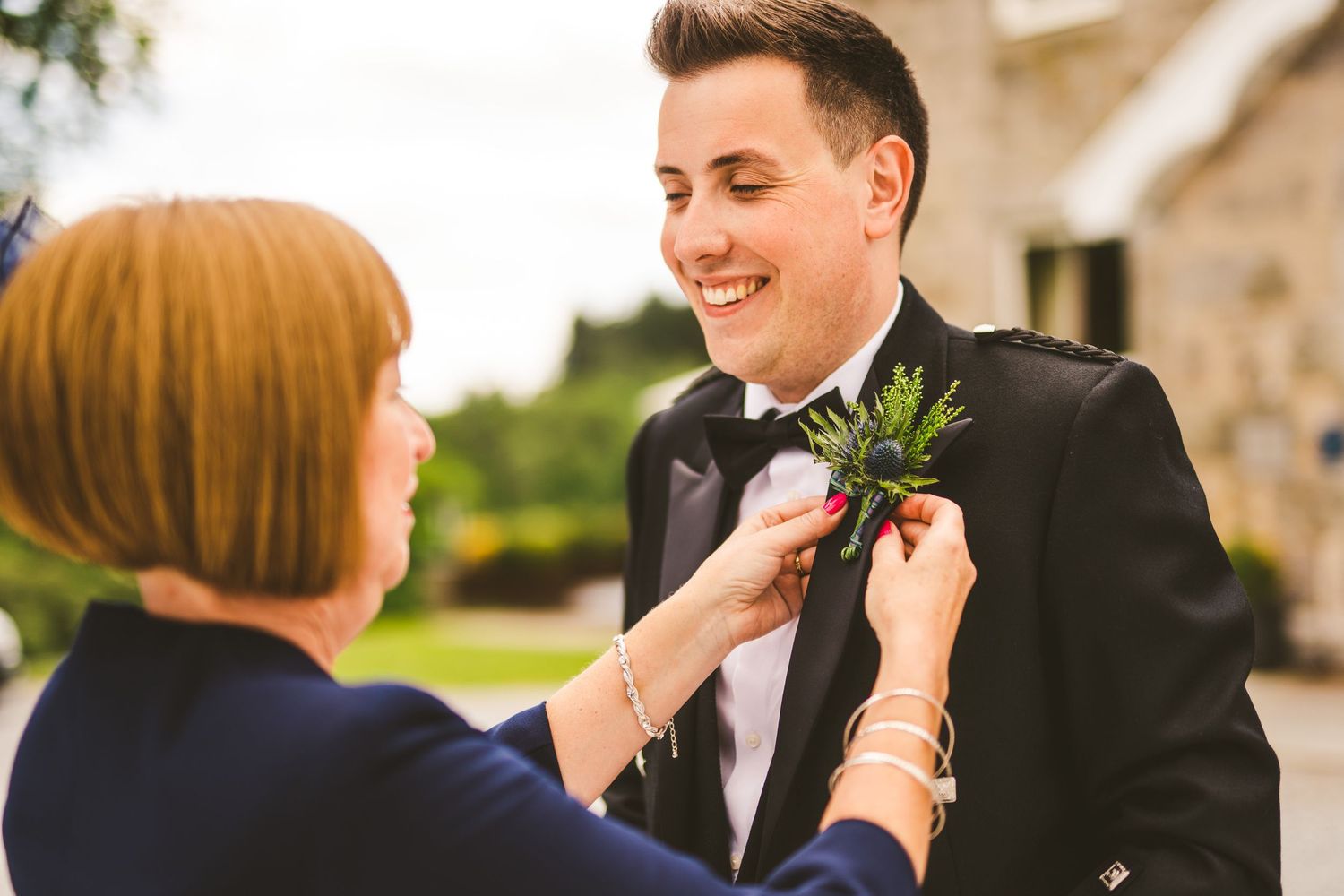 Intimate wedding moments captured in a series of candid expressions and interactions.