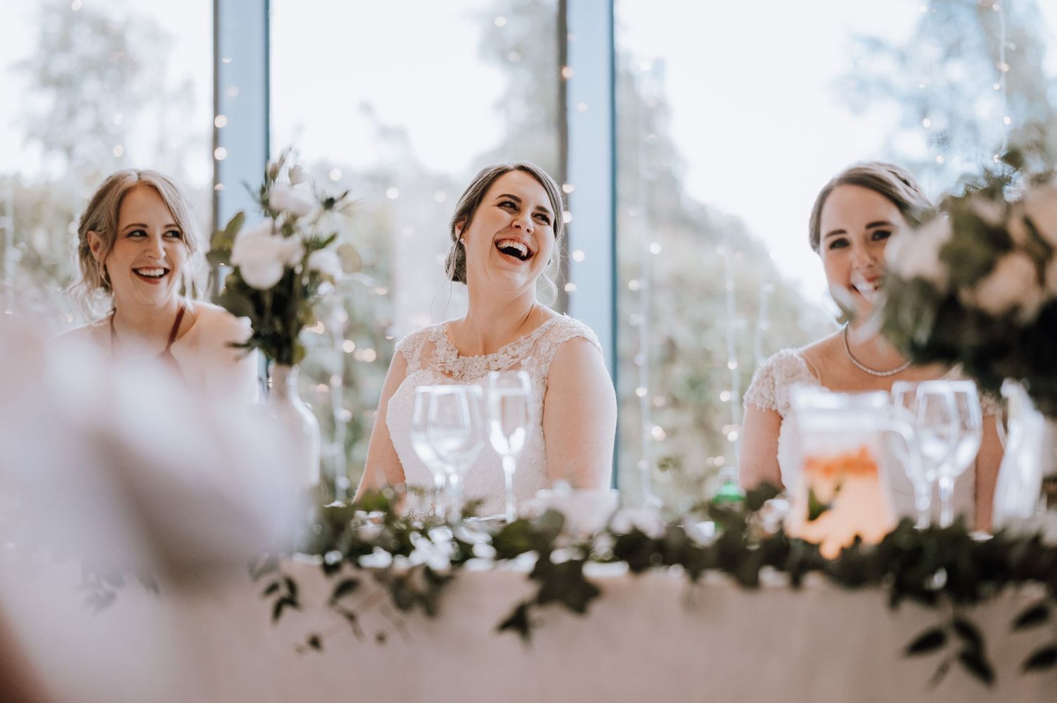 Candid moments captured during wedding speeches at an elegant reception. Meldrum House Wedding Photography.