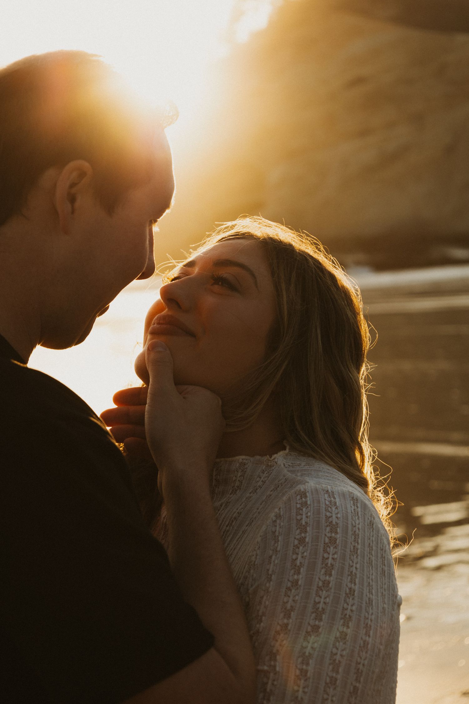 Baby Announcement session at Cape Kiwanda, Oregon golden hour couples session with Oregon Coast Photographer Andi Rane Photo.
