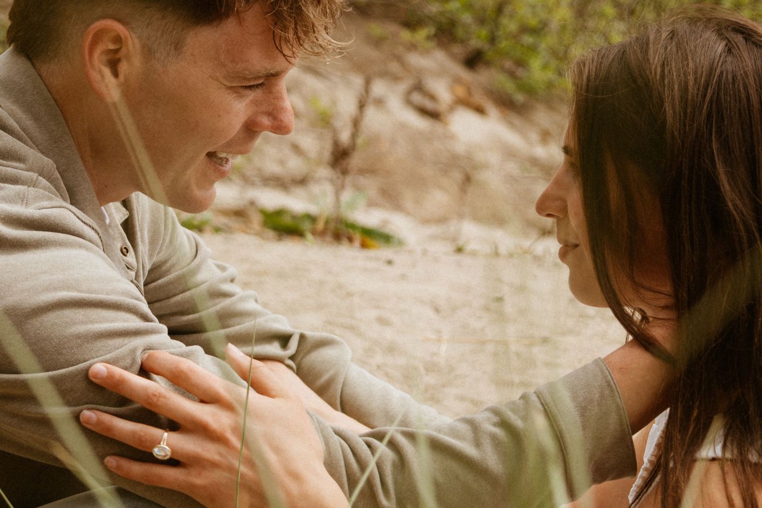 Oregon Coast engagement photos cinematic warm film preset by Portland Photographer Andi Rane