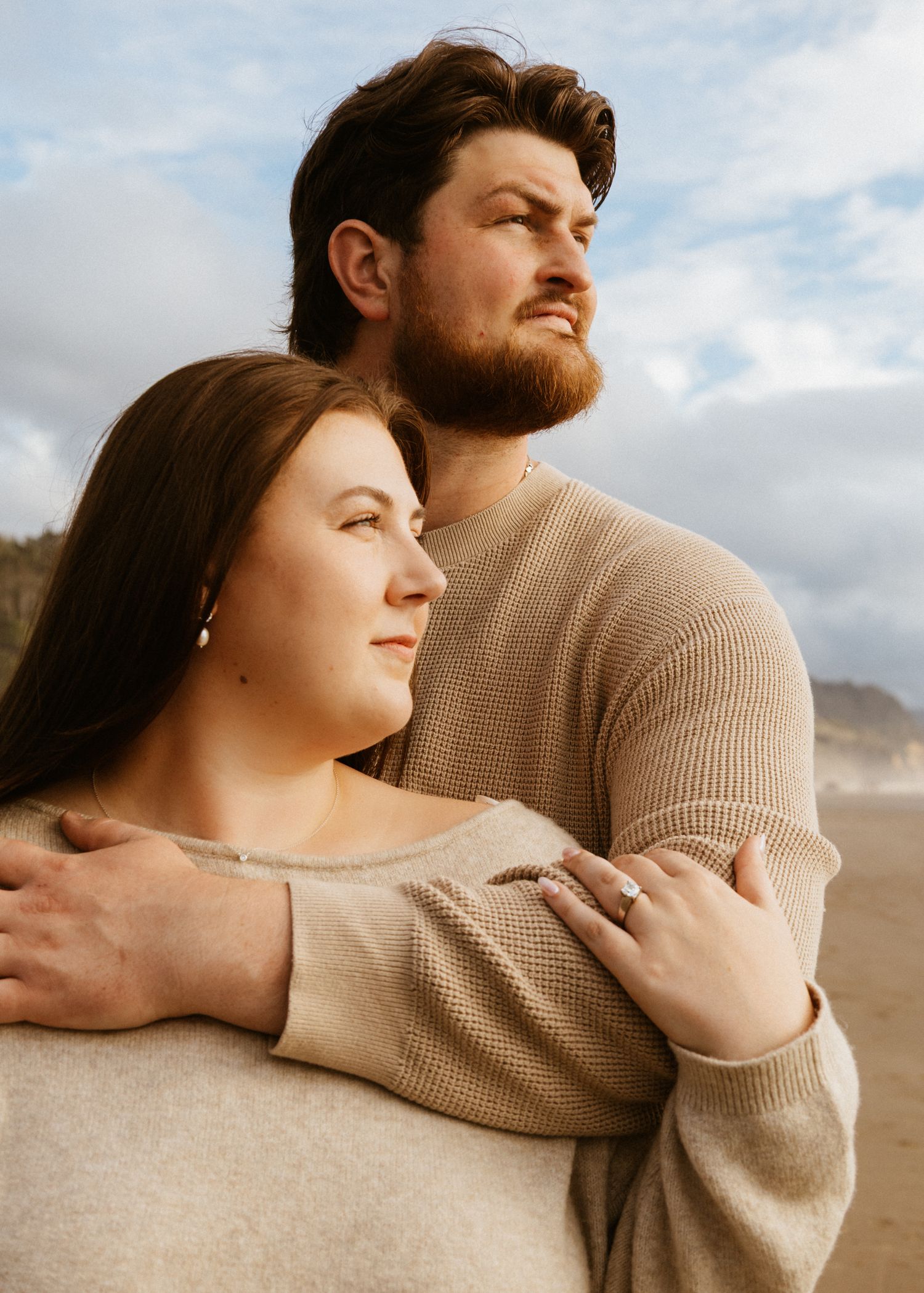 candid editorial couples session Oregon Coast cinematic photographer PNW