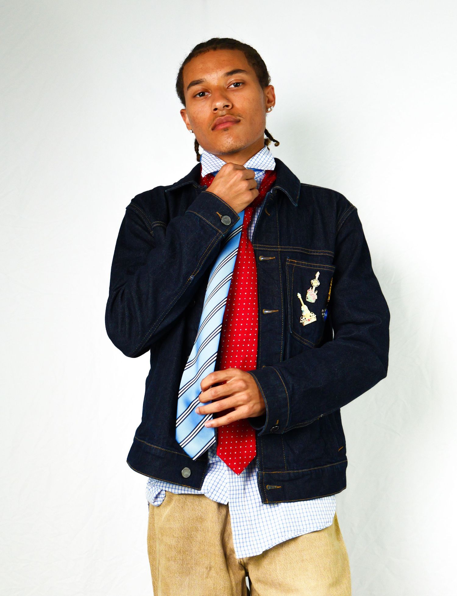 Handsome young businessman with ties and a jacket