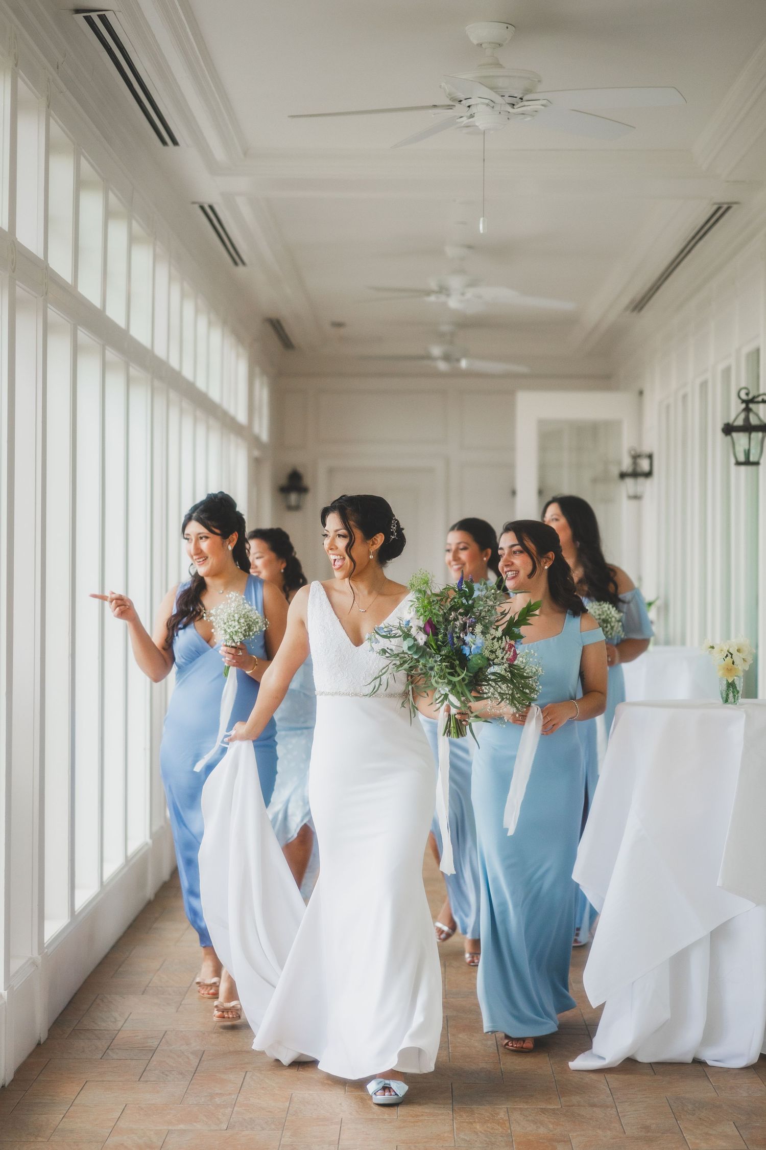Bridal party group portrait at Washington Golf & Country Club - Virginia Wedding Photographer