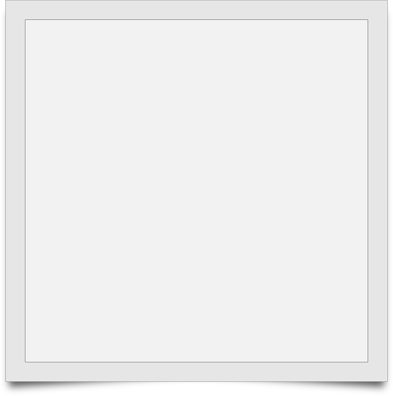 Minimal white square frame border on light background.