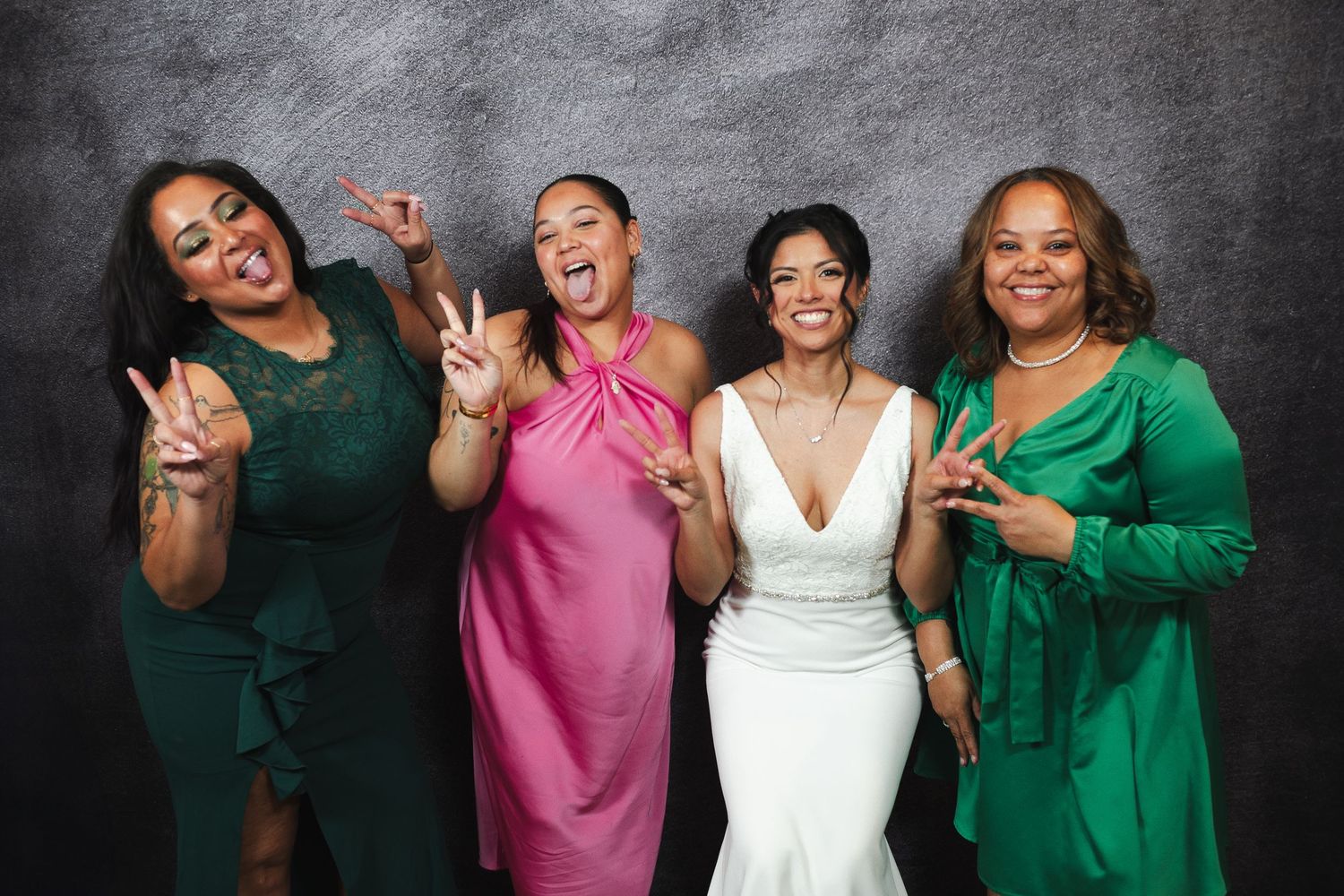 DC wedding photobooth express portrait booth bride with friends