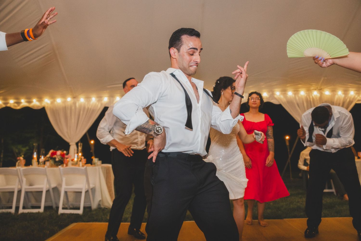 funny dance floor image of groom