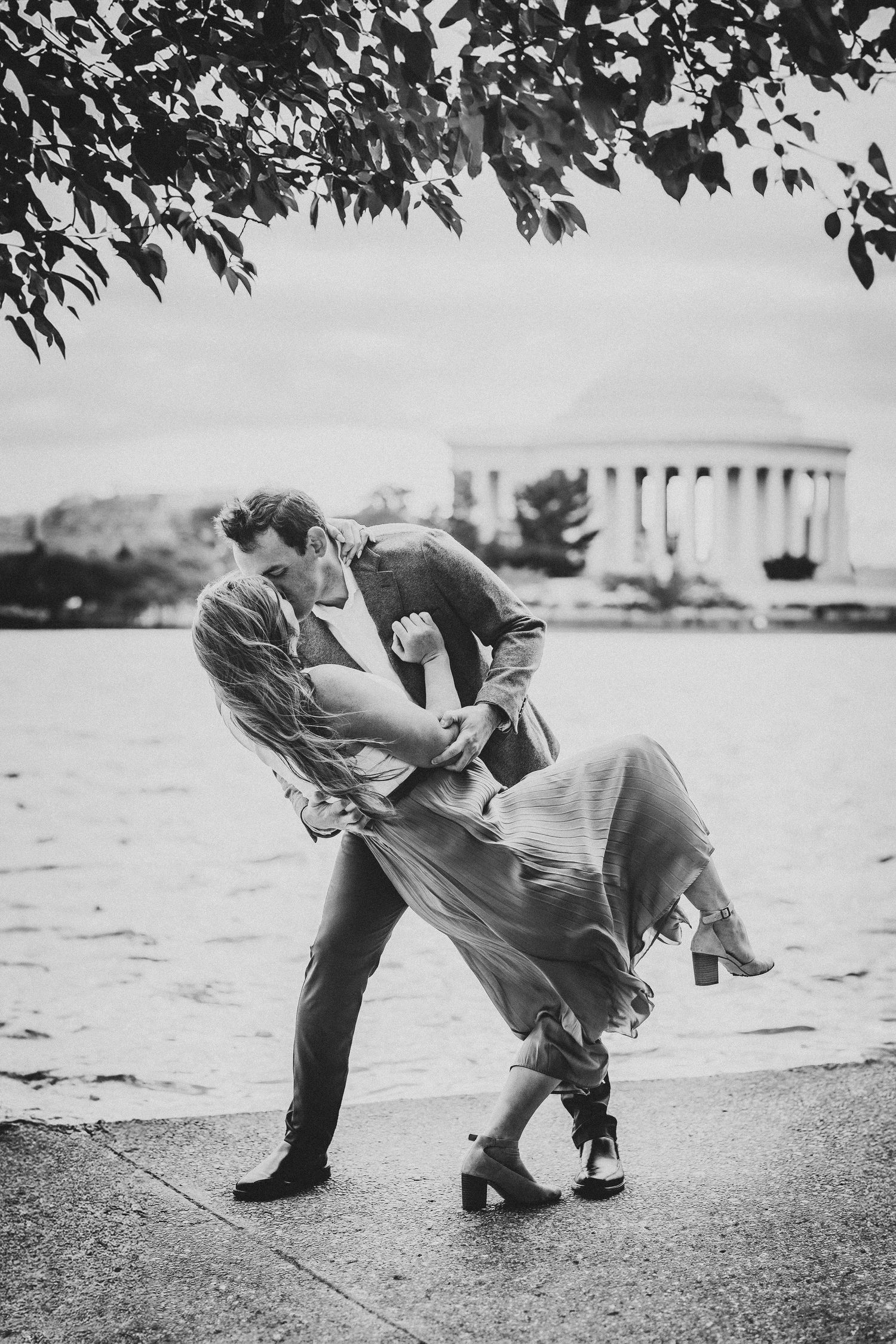 Tidal-Basin-black-and-white-photo
