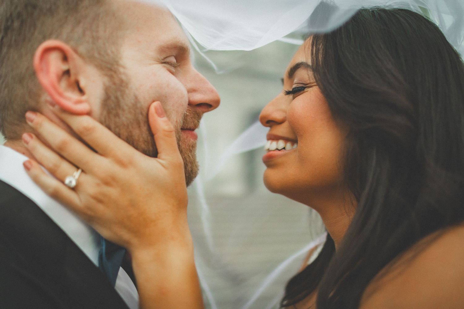 DC Elopement photographer - wedding portrait under the veil at US Capitol
