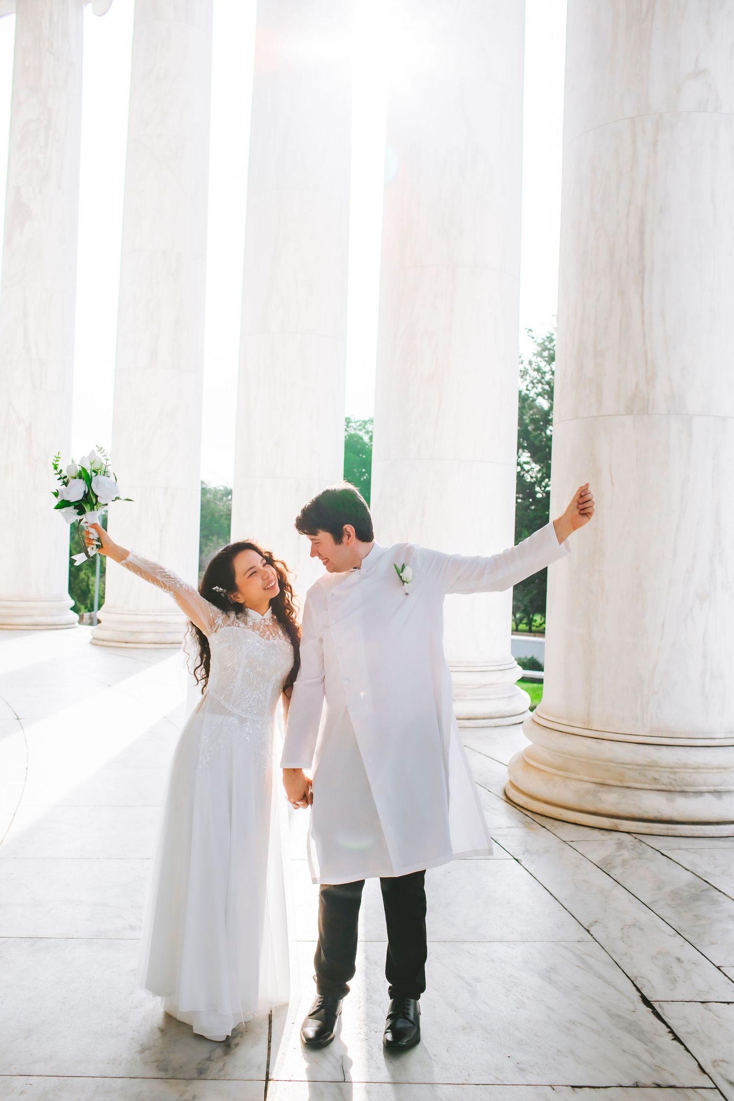 Jefferson Memorial Wedding portrait DC photographer