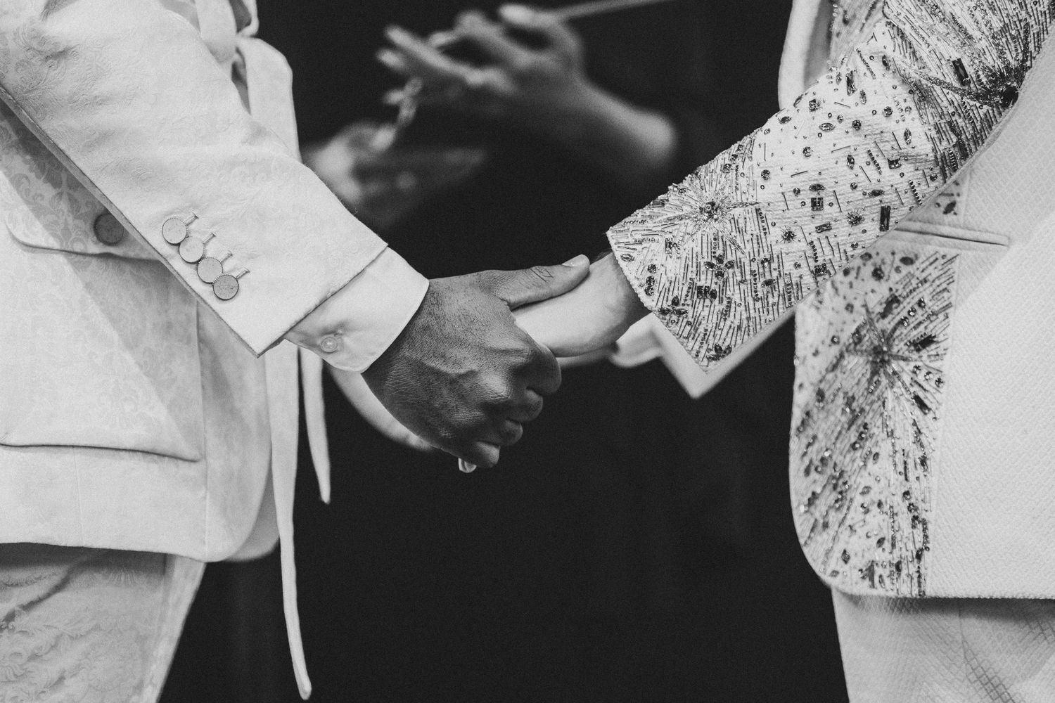 black and white wedding photo