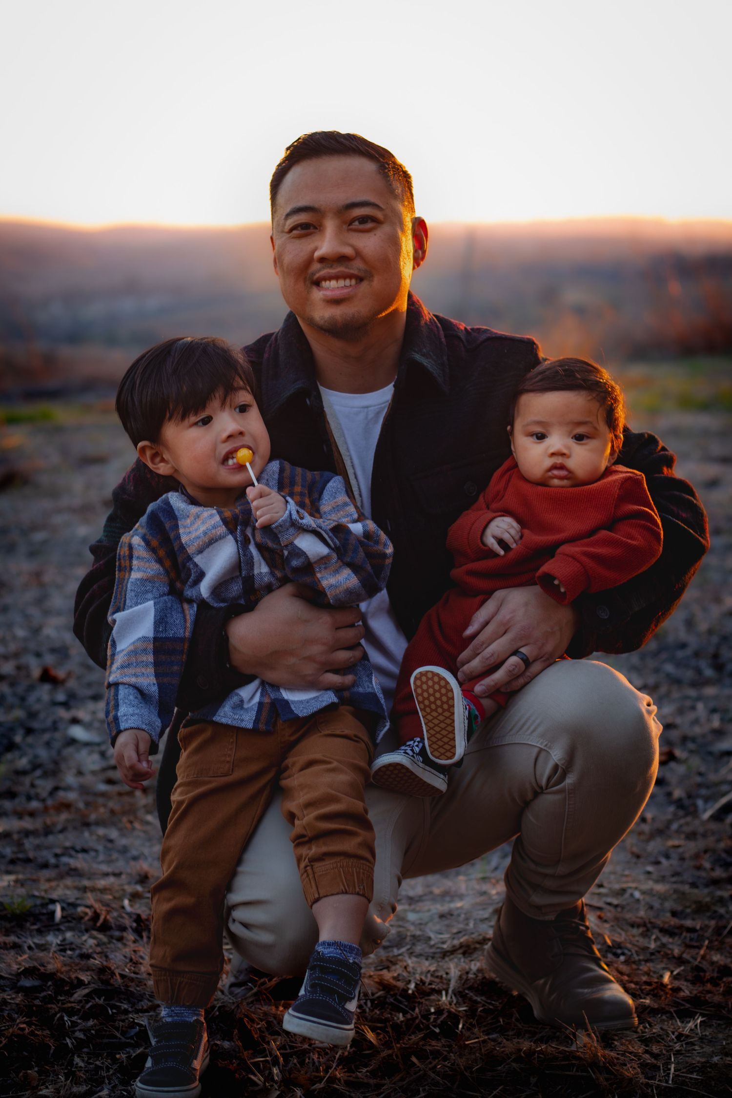 family photo golden hour
