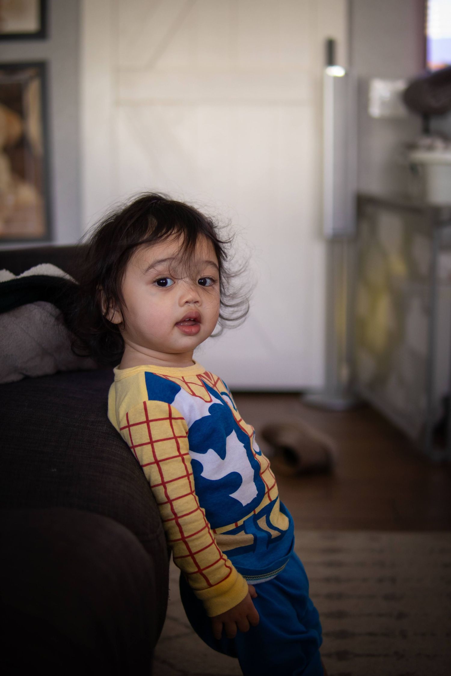 solo toddler in woody pajamas