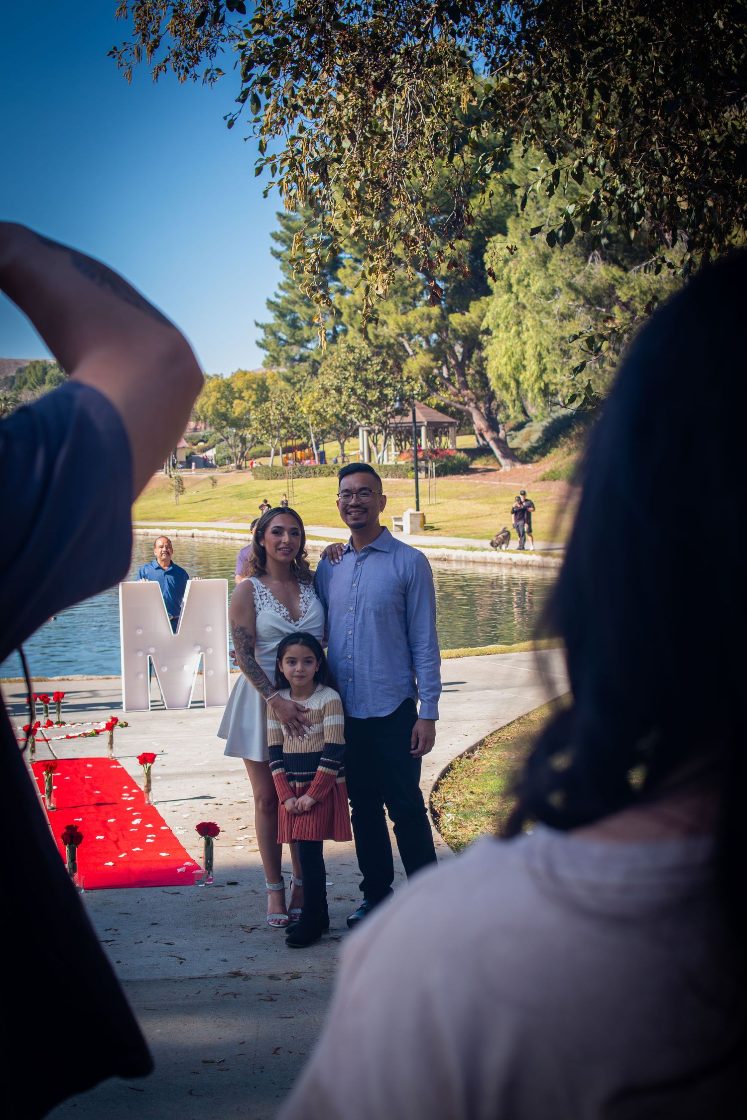 engagement shoot family photo behind the scenes