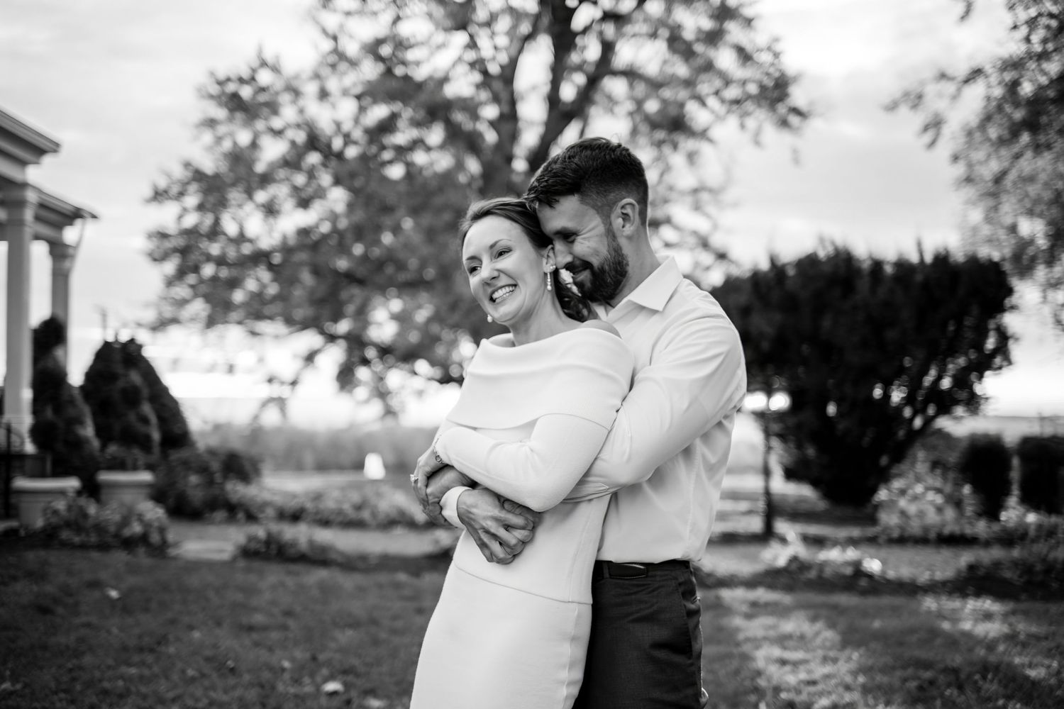 Wedding couple at sunset in Connecticut. Romantic New England wedding photography serving CT, MA, and RI. Candid and timeless portraits.