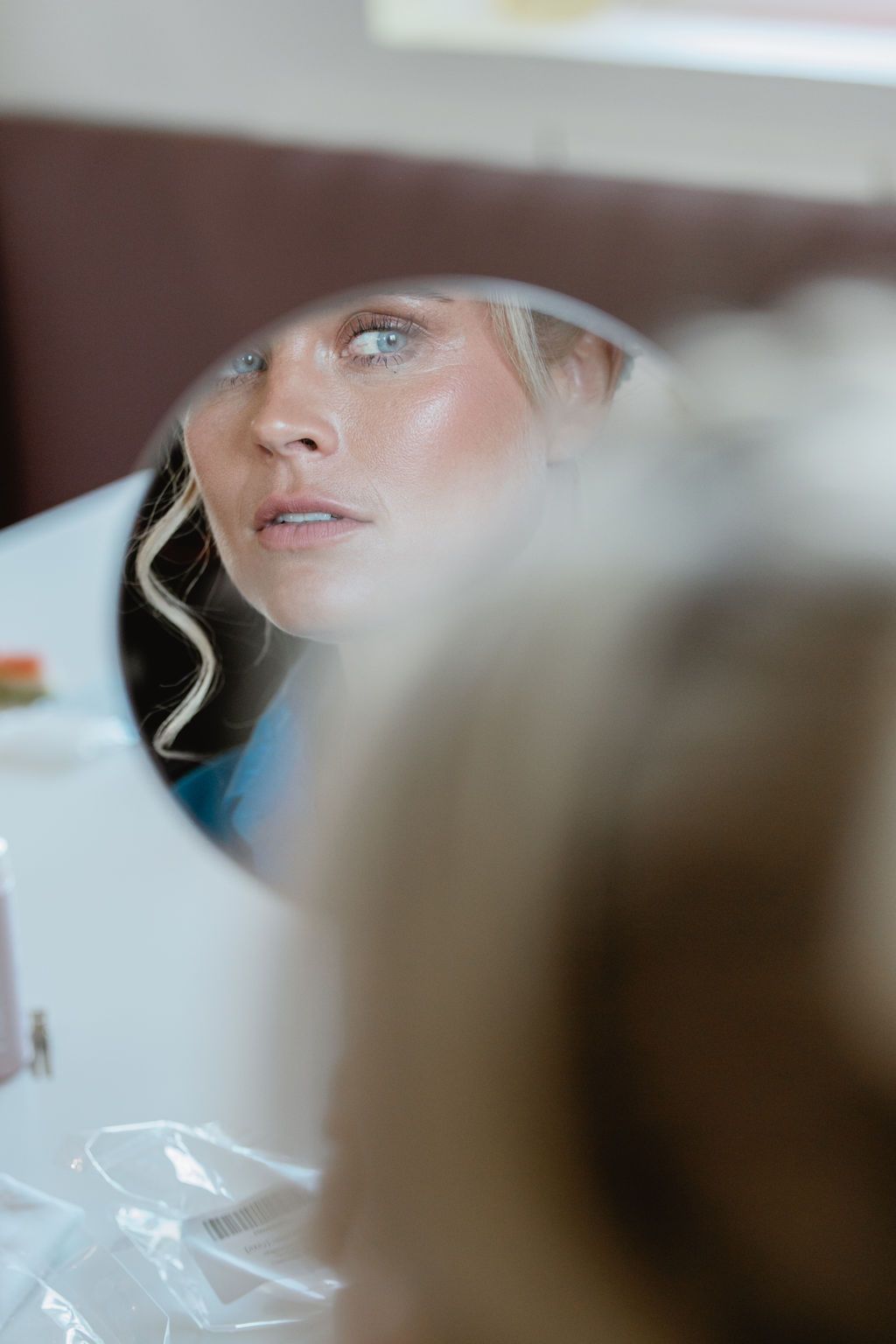 Close-up view through sheer fabric creating a dreamy, ethereal effect.