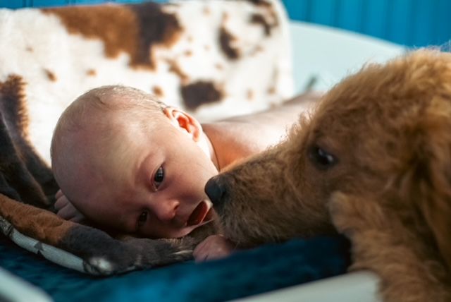 Baby and his new best friend.
