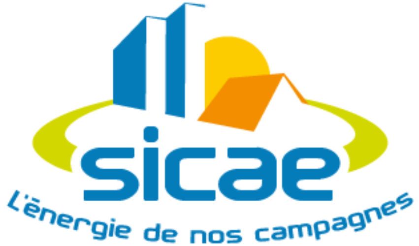 Row of corporate logos in blue, yellow and green colors for energy and environmental companies.