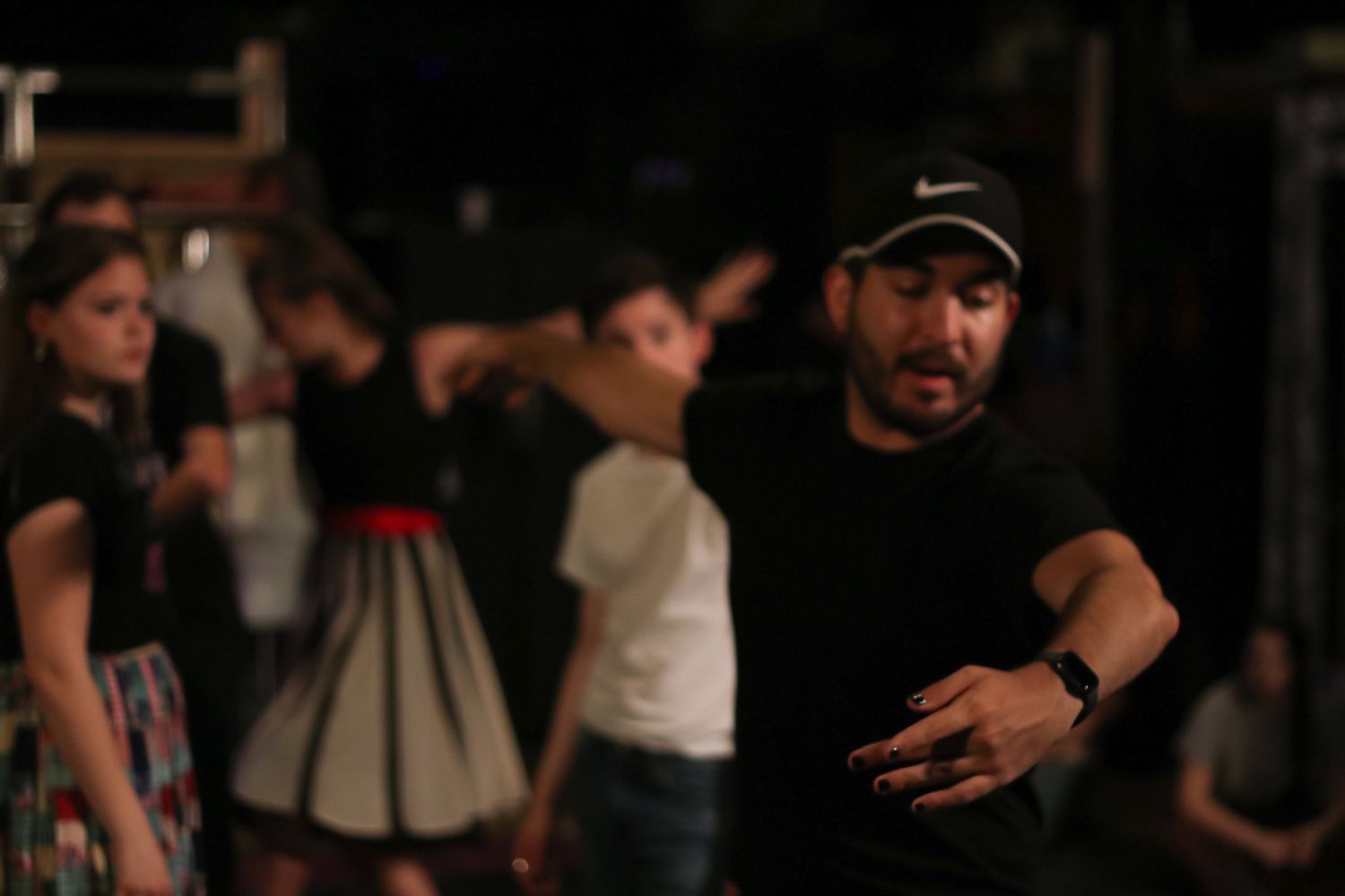 choreography rehearsal for stage performance