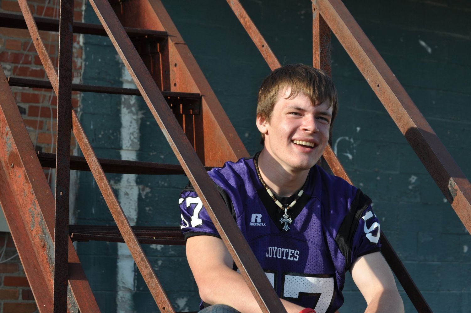 High school senior portrait in downtown Sherman Texas