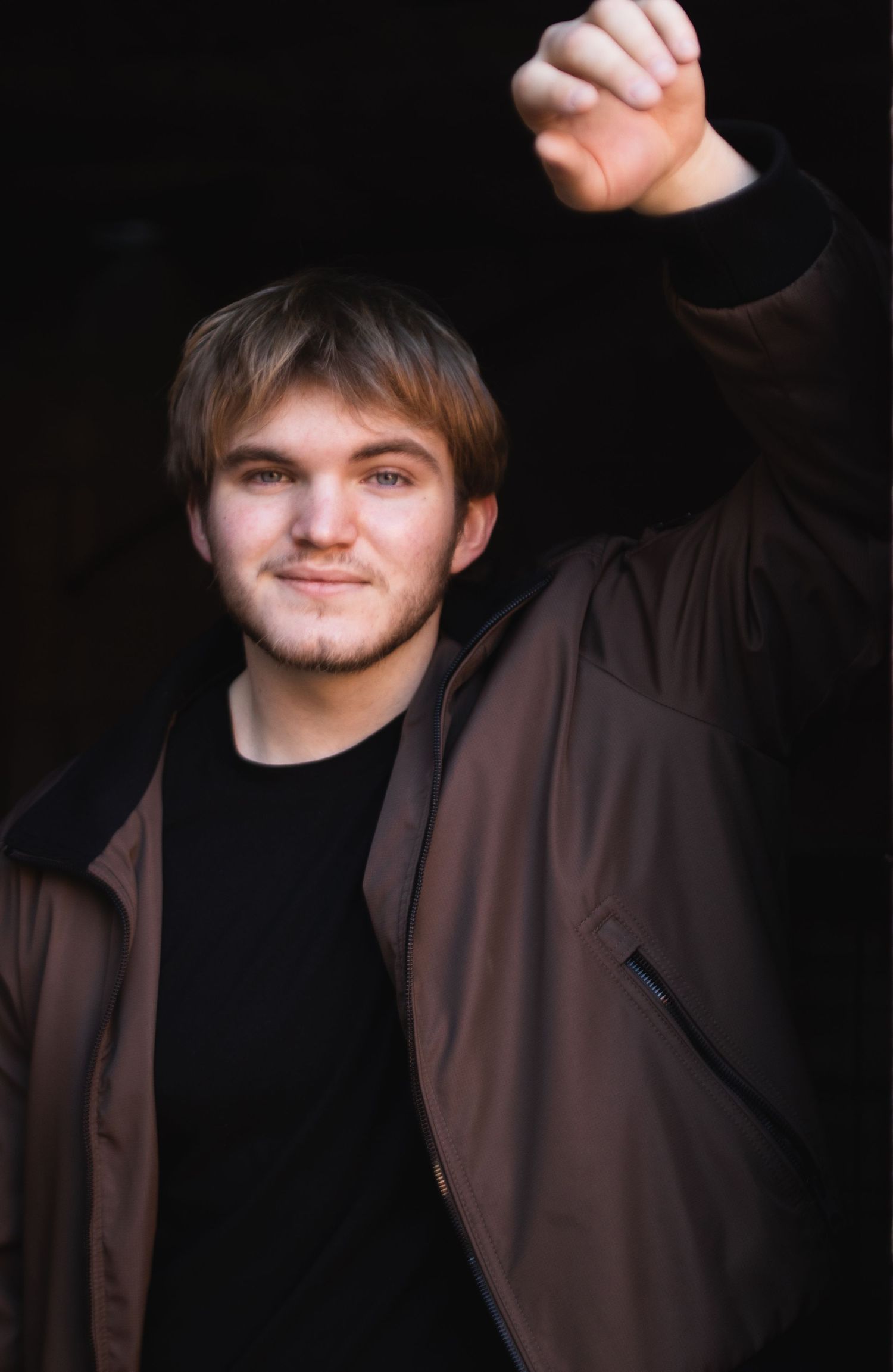 Outdoor senior photos at sunset in North Texas