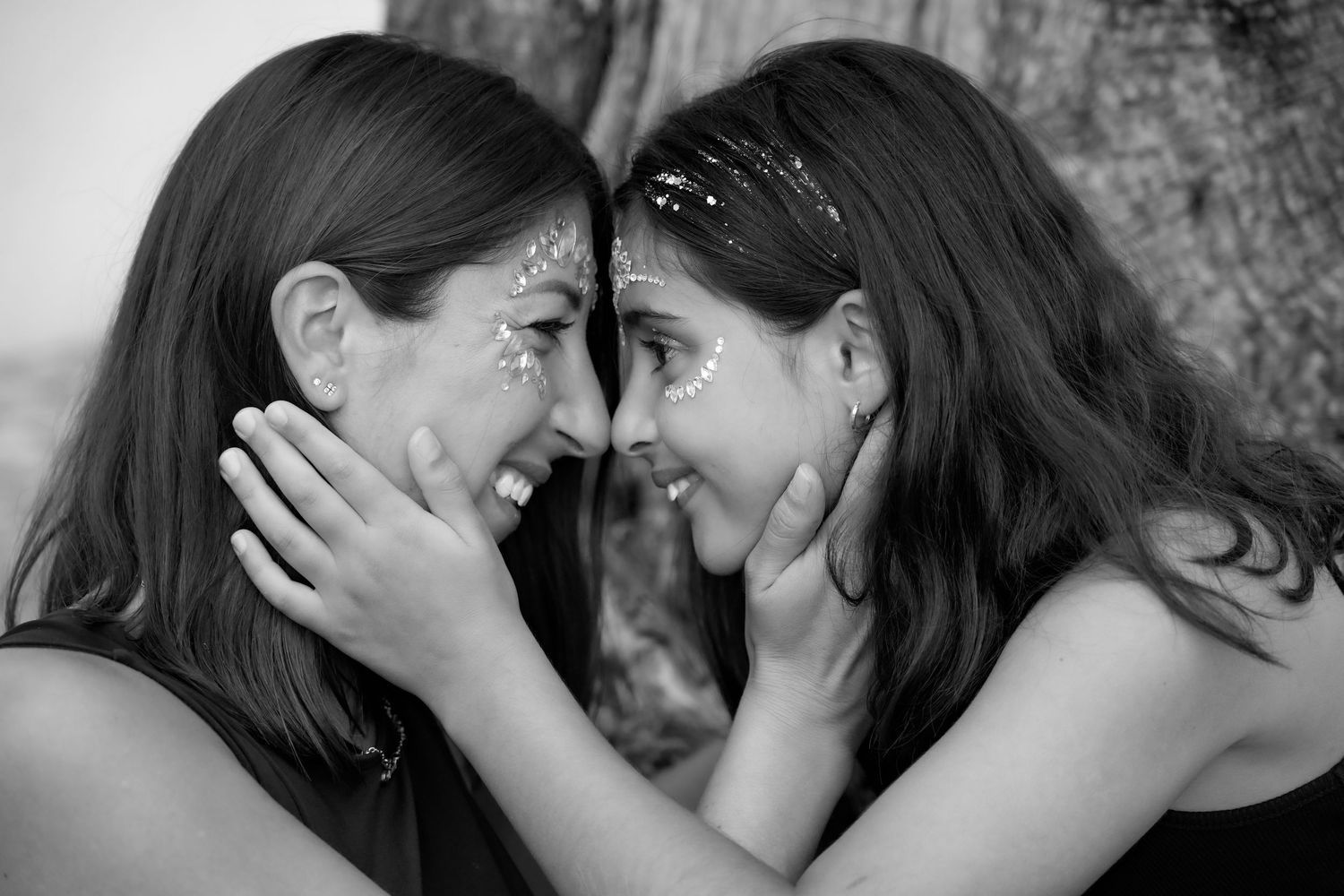 Photo  Mère  Fille Noir et Blanc