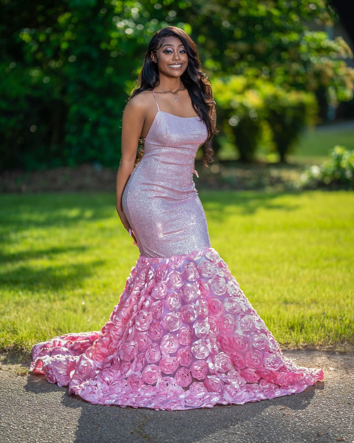 Atlanta prom portrait session outdoors in natural light at a Jonesboro home – Holland House Studio