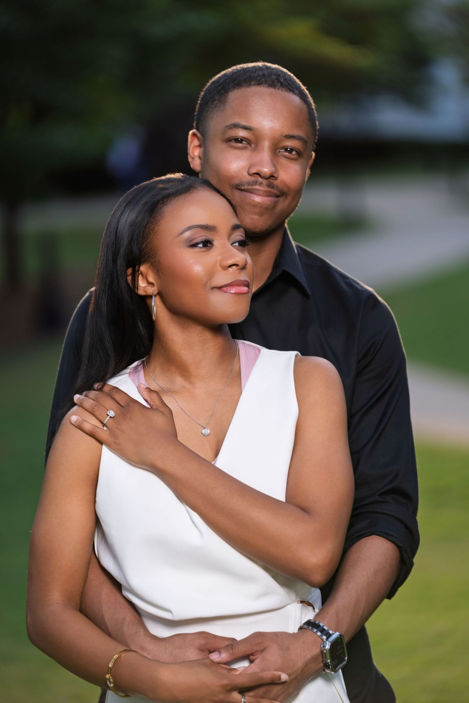 Atlanta engagement session for a couple at a city park in Smyrna at sunset – Holland House Studio