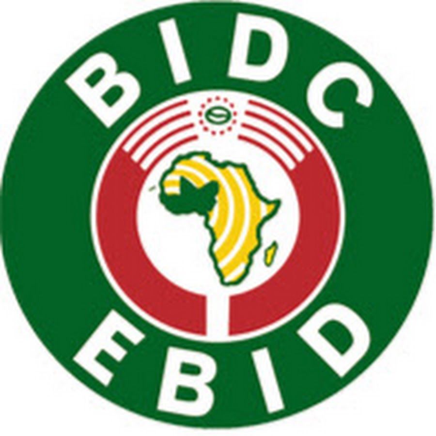 BIDC EBID logo featuring a green circular border with Africa map in red and yellow at center.