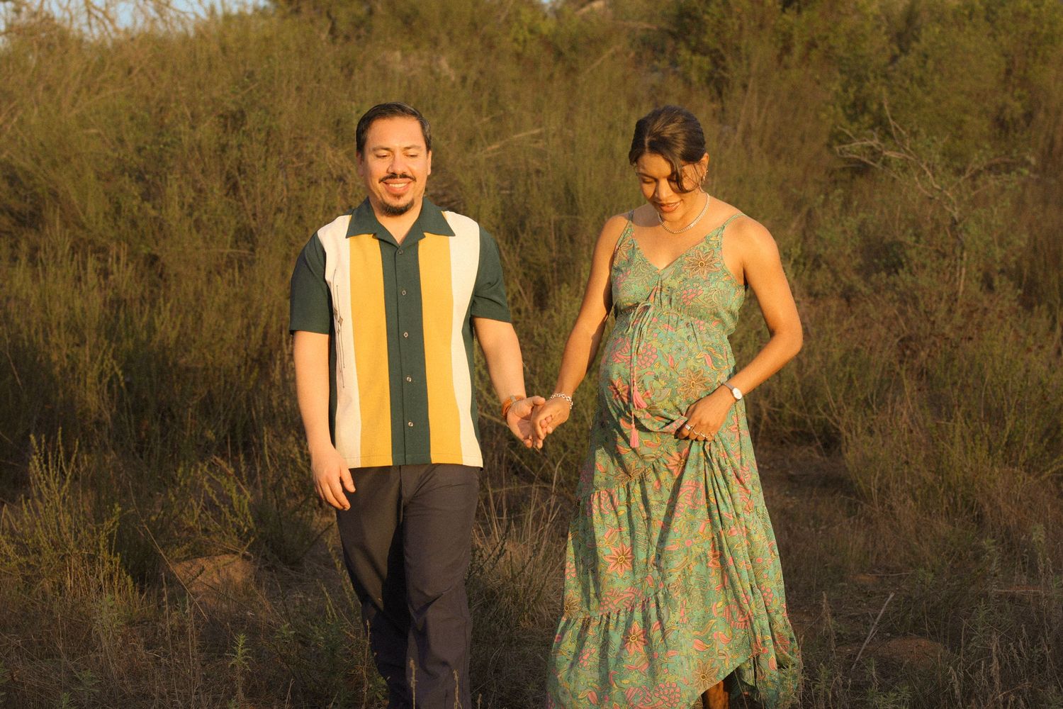 candid couple moment with soft lighting in southern California